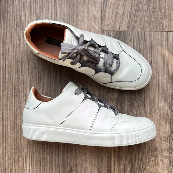 Ermenegildo Zegna Tiziano Leather Low Top White Sneakers | 11 - Picture 1 of 16